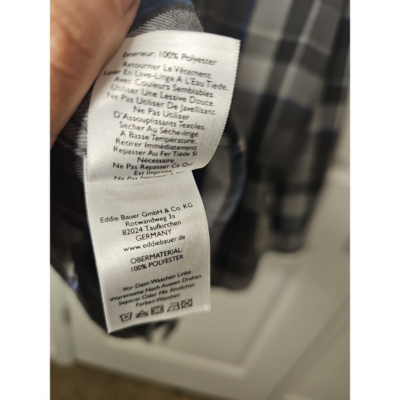 Eddie Bauer Shirt Mens XL Gray Plaid Button Down Long Sleeve Outdoor - Picture 7 of 7